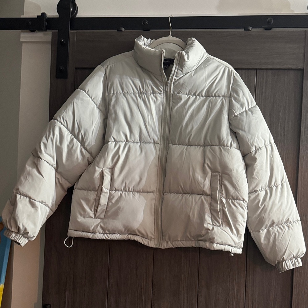 Forever 21 Kids Cream Puffer Jacket